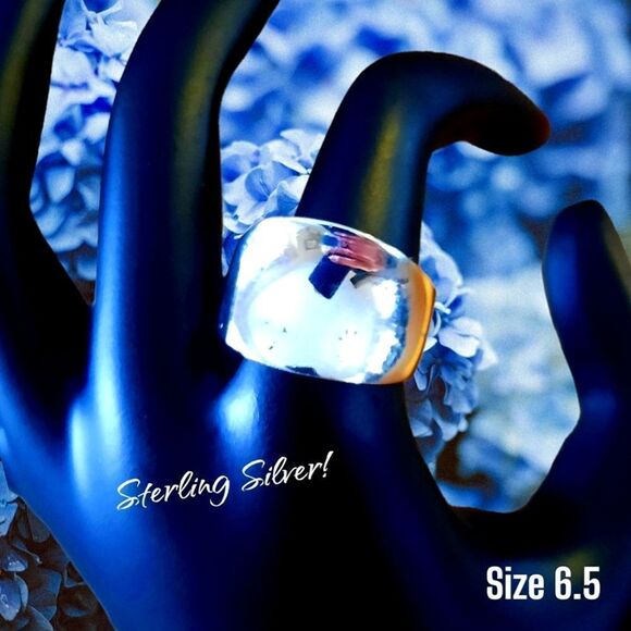 STERLING .925 Concave Ring Size 6.5 - Picture 1 of 5